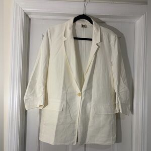 Anne Klein Cream Blazer linen blend